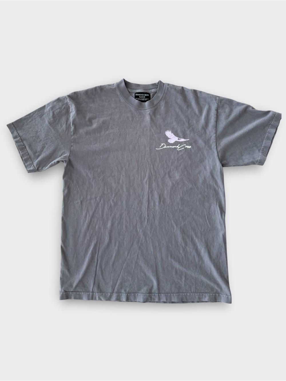 GUC Diamond Cross Ranch Gray Short Sleeve 100% Cotton Tee | Large